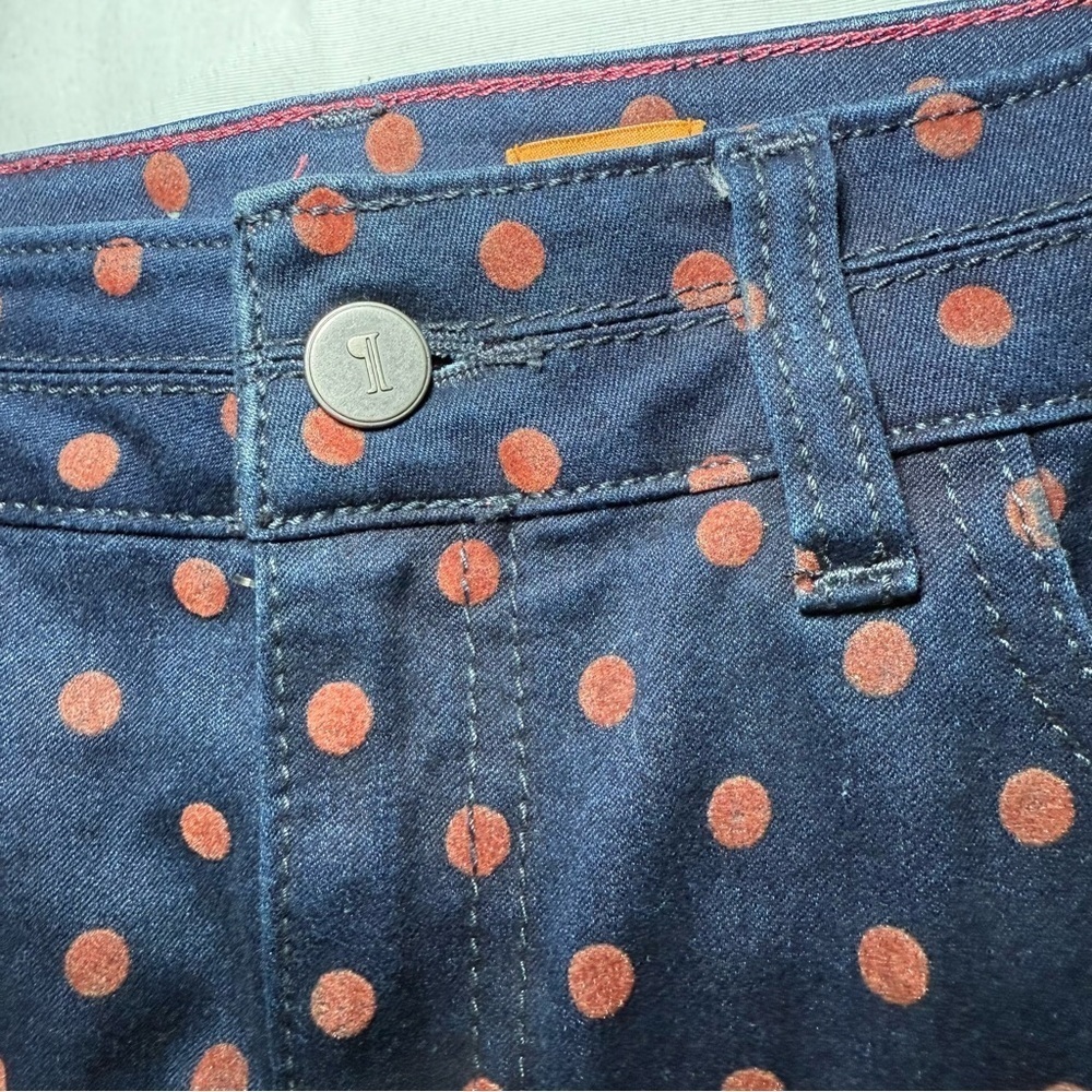 PILCRO & the Letterpress 28 Blue Denim Polka Dots Pencil Skirt Anthropologie - Picture 2 of 8